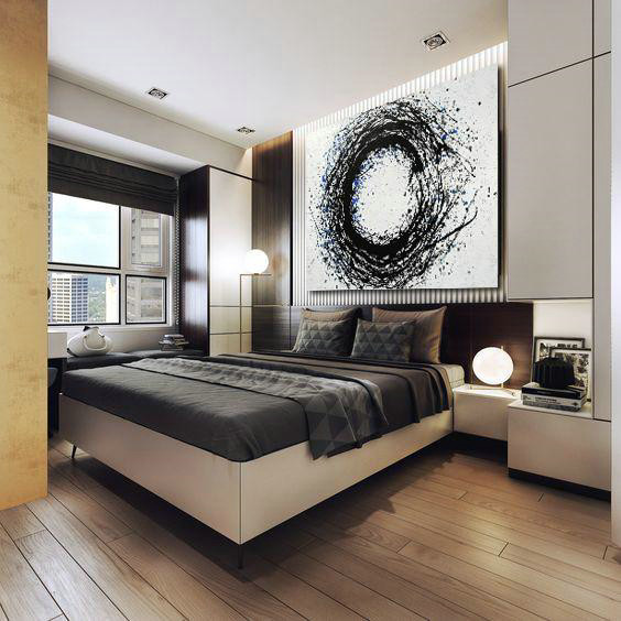 Large Modern Abstract Painting,Hand-Painted Black And White Minimal Painting On Canvas,Original Art Acrylic Painting